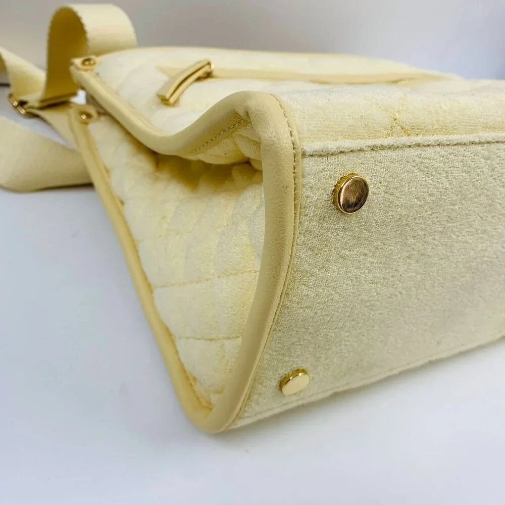 INC Soft Quilted Caitlinn Terry Tote Satchel Crossbody Bag in Butter Yellow